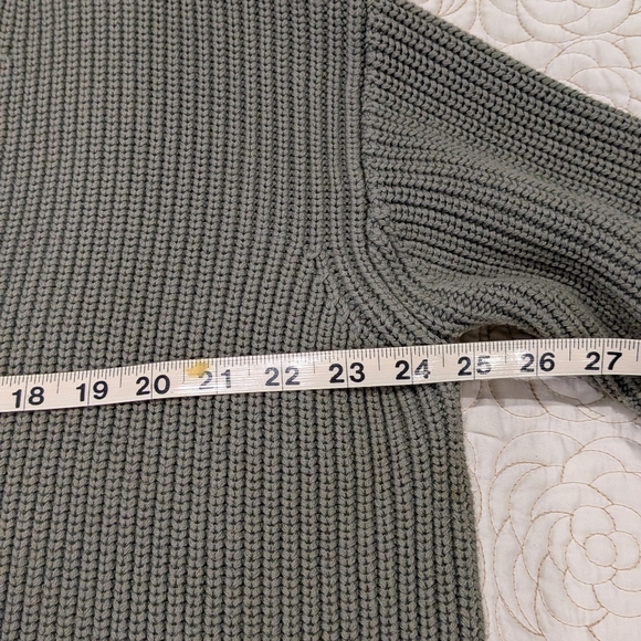 Quince Sage Green Oversized Ribbed Cardigan, Size M - Picture 3 of 6